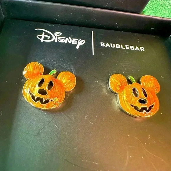 BaubleBar x Disney Mickey Jack o Lantern post earrings New In Box - Picture 1 of 8